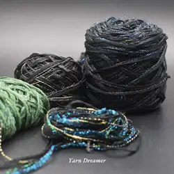 5 Styles Black Glitter Yarn 100g Crochet Yarn Golden Silk Mixed Blended Yarn Fancy Knitting Yarn