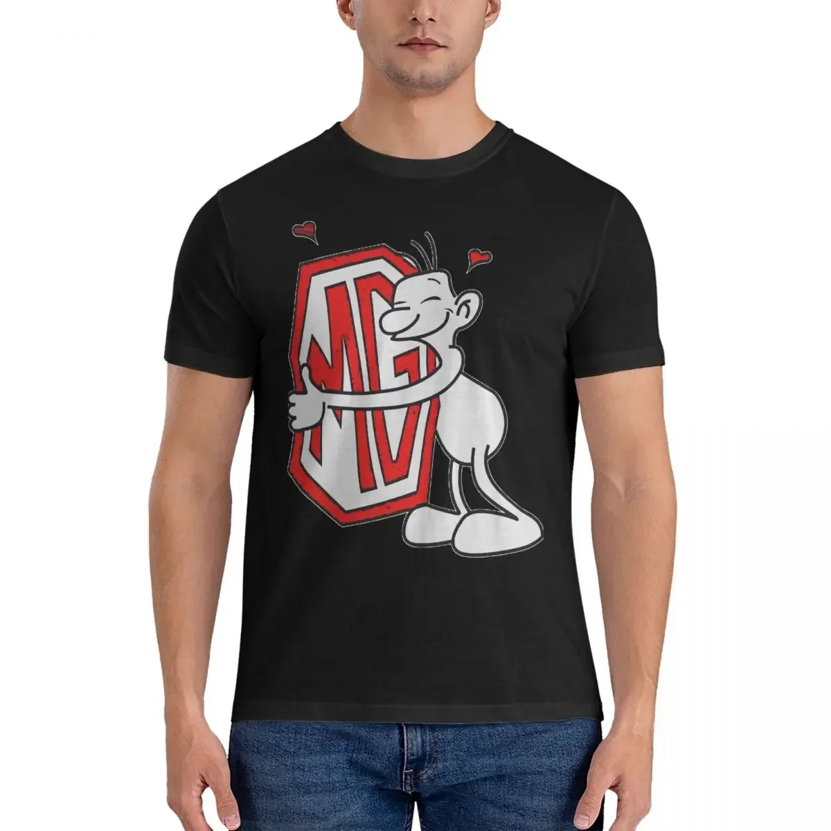 

Men T-Shirts Quirky Fashion Cotton Tee Shirt Short Sleeve M-MG T Shirt Round Neck Clothes Adult