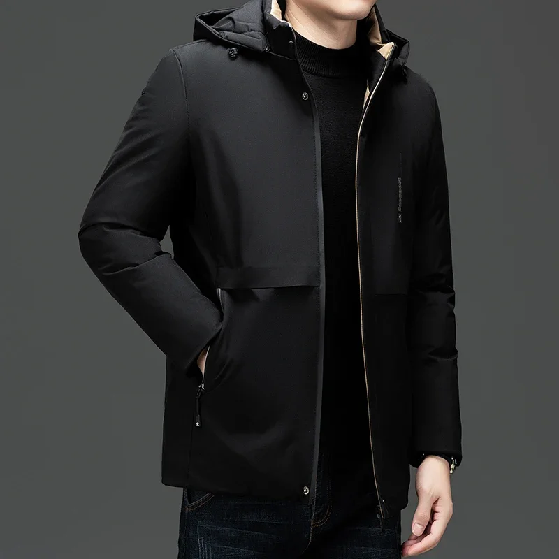 

Male Brand Casual Parkas Men Padded Parkas Fashion Outwear Winter Cotton Thermal Windbreaker Hoodies Coats Thick Business Coat
