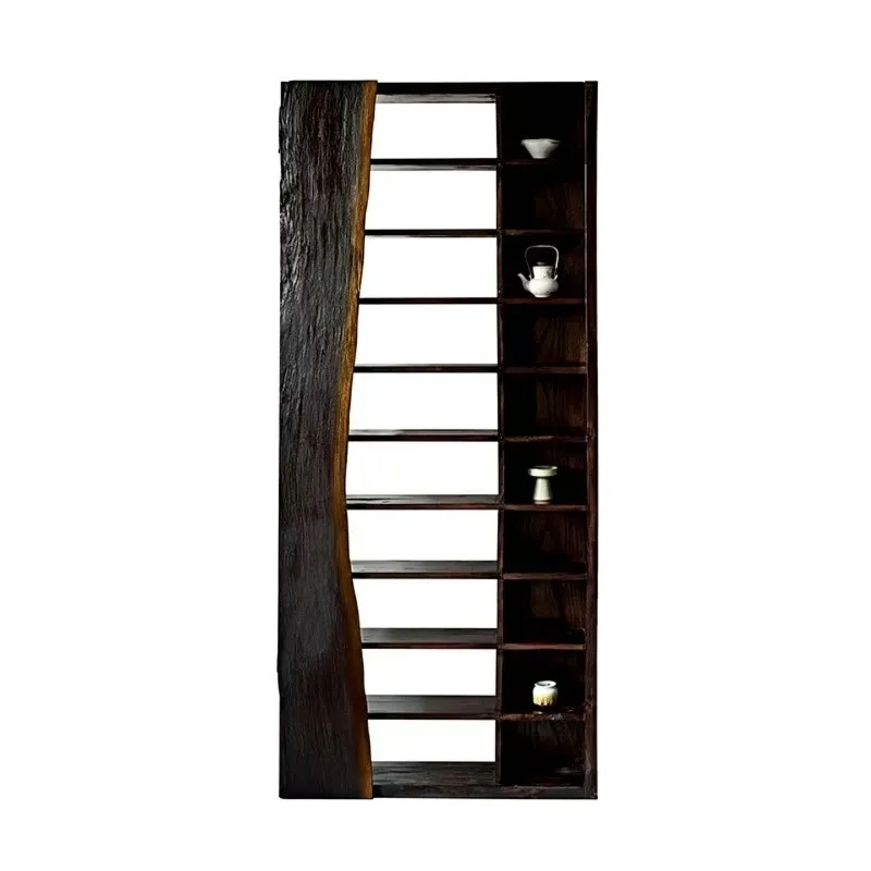 

Wabi Sabi Wind Medieval Shelf Tea Room Teacup Tea Set Solid Wood Cabinet