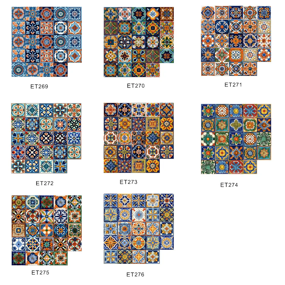24pc 10/15/20cm wall decoration stickers. Moroccan style tiles. Bathroom kitchen bedroom decorative painting wall stickers