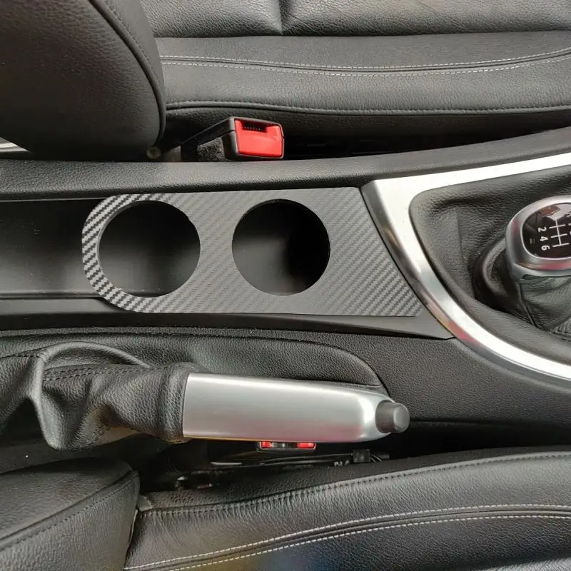 Center Console Cup Holder Carbon Fiber Center Console Cup Holder Panel Trim Cover With Fitting Tape For BMW 1 Series RHD