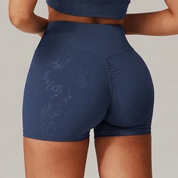 Summer Seamless Yoga Shorts High Waist Workout Shorts Breathable Running Shorts Cycling Trousers Women's Butt Lift Gym Leggings