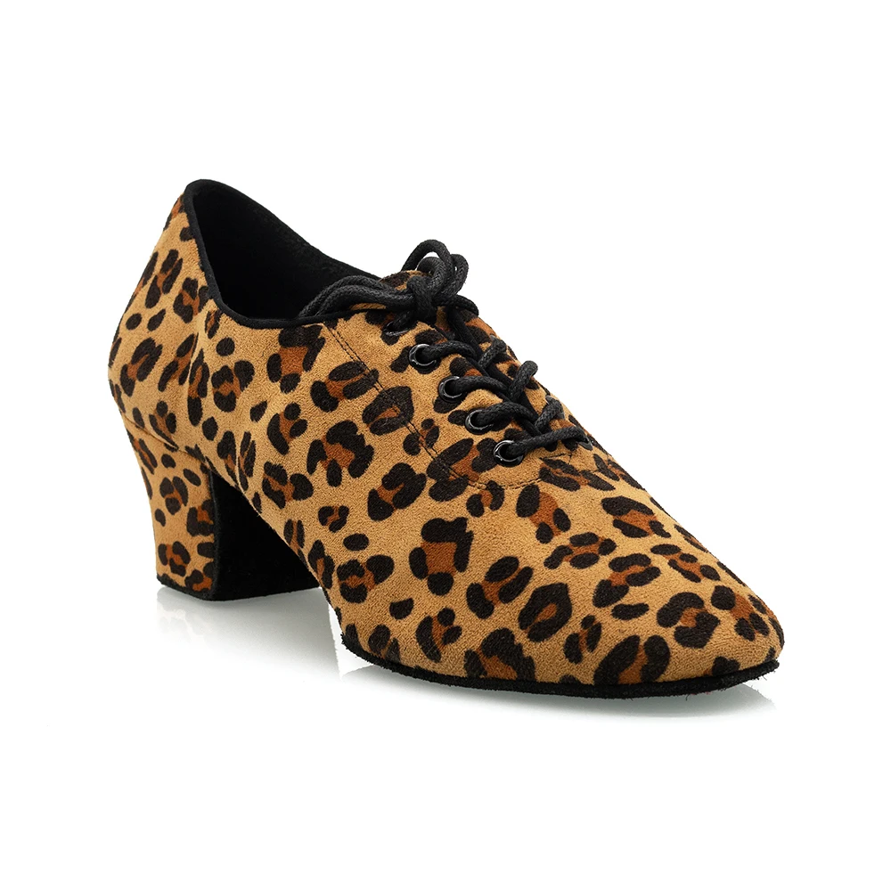 Suphini【Leopard Collection】Practice Series 4.5cm Cuban Heel Salsa Latin Practice Shoes