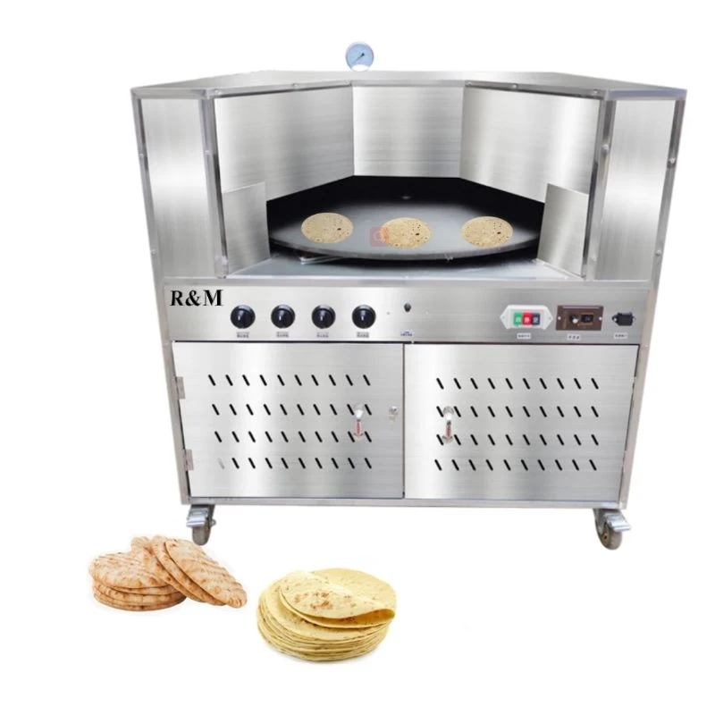 Máquina comercial para hacer pan árabe Pita, máquina para hacer pan Roti, horno, pan árabe plano comercial, pastel de semilla de sésamo, horno Pita