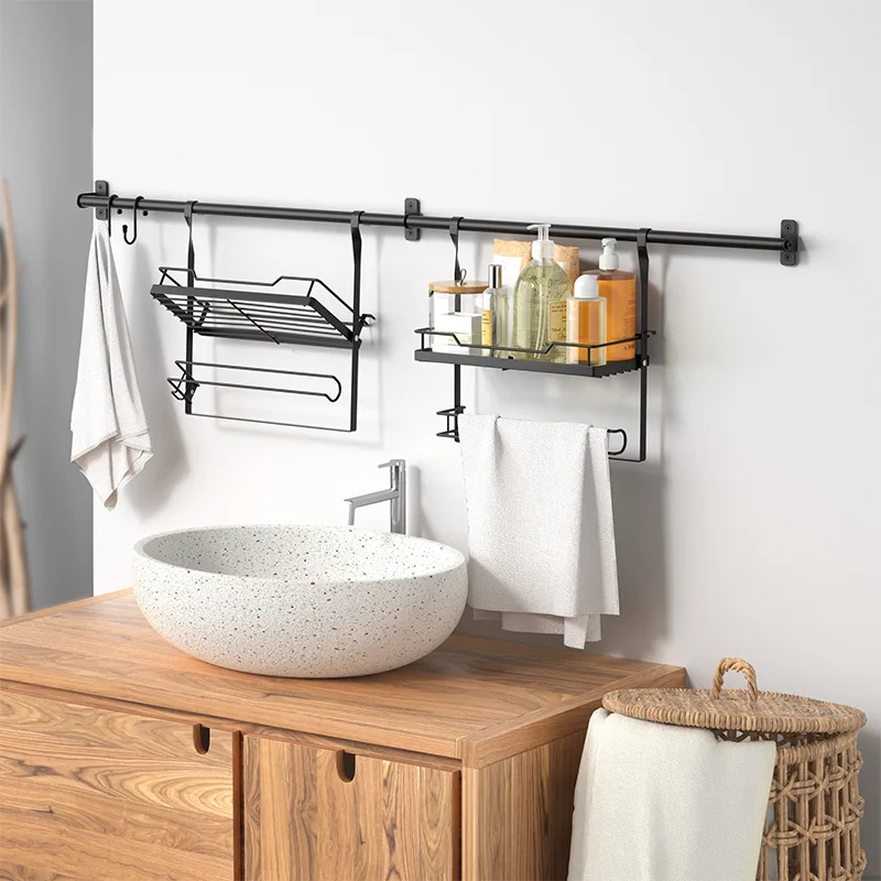 Custom Kitchen Storage Rack Stainless Steel Wall-Mounted Dish Drainer Rack Bathroom Towel Multi-Functional Storage Rack Pot Lid