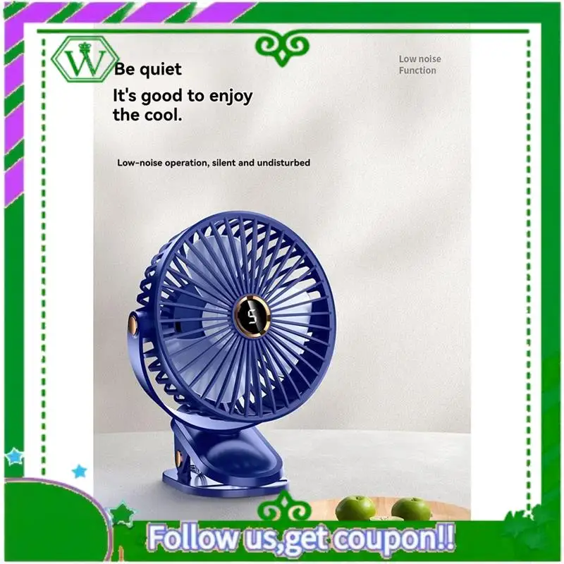 

Reliable-4000Mah Clip-On Fan 5 Speed Digital Display Quiet Rechargeable Desktop Portable Air Circulator Wireless Fan LED Light
