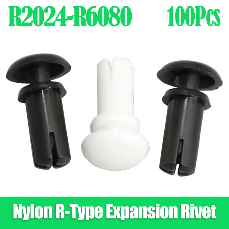 PC Board Nylon Rivet for Car Body Bumper White Black Plastic R Type Expansion Rivet Nut Buckle Clip R20 R26 R30 R35 R40 R50 R60