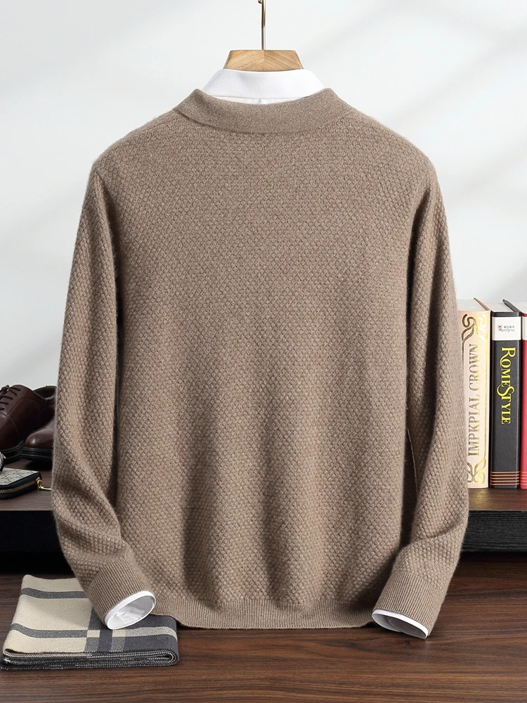 TLOML メンズ 100% カシミヤ ポロ セーター 秋冬 ベーシック スマート カジュアル 長袖 プルオーバー カシミヤ ニットウェア ソフト 快適 トップス