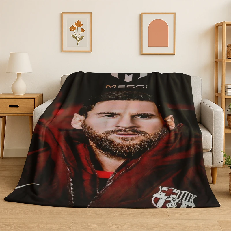 Goat M-Messi Football Sport Star Flannel Blanket Soft Warm Throw Blanket for Bedroom Living Room Bed Travel Camping Picnic Kid