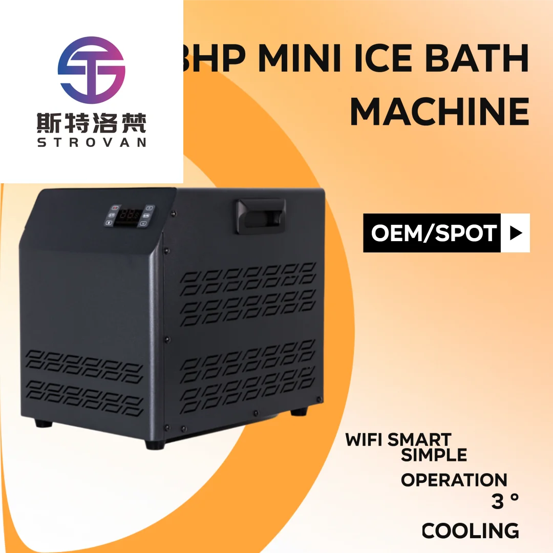 STROVAN 0.3H`P OEM Ice Bath Chiller  DFMINI03-B  Stainless Steel  Water-Cooled  220V Pump