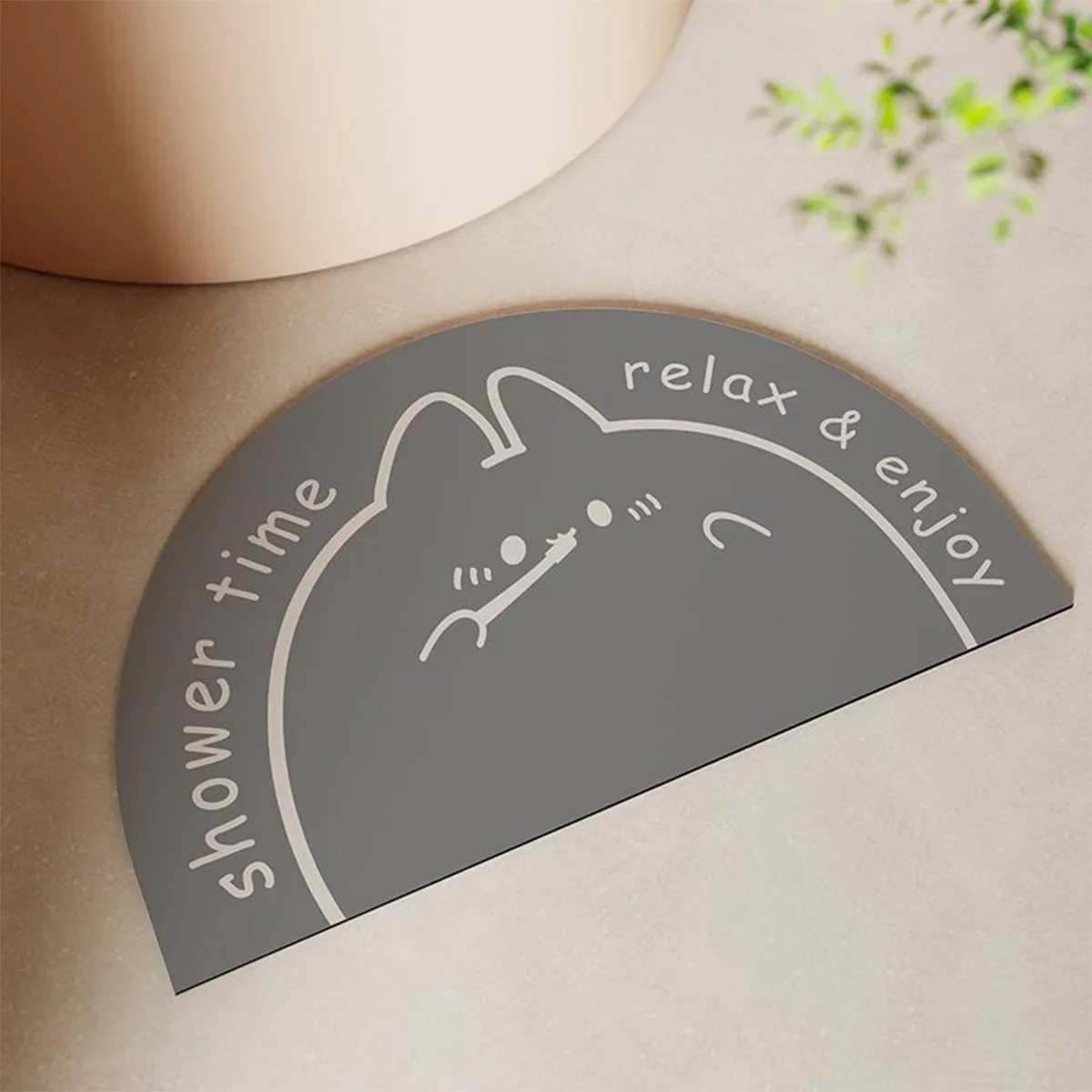 

Cartoon Semicircle Bathroom Non Slip Mats Diatom Mud Door Floor Mat Cute Decoration Super Absorbent Tableware Draining Mat