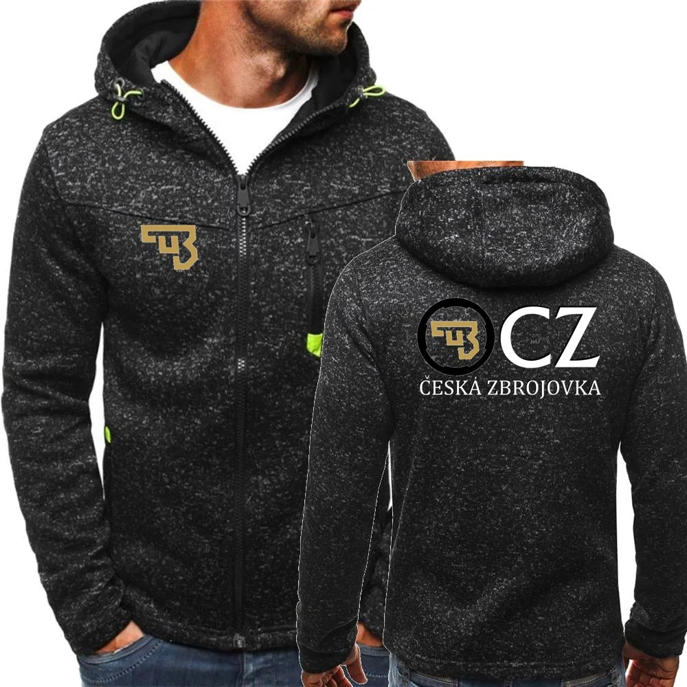 Jackets CZ Ceska Zbrojovka Outerwear Mens Hoodies Sweatshirts Fleece Windproof Hoody Jumpers Firearms Sign Hooded Zipper Coats