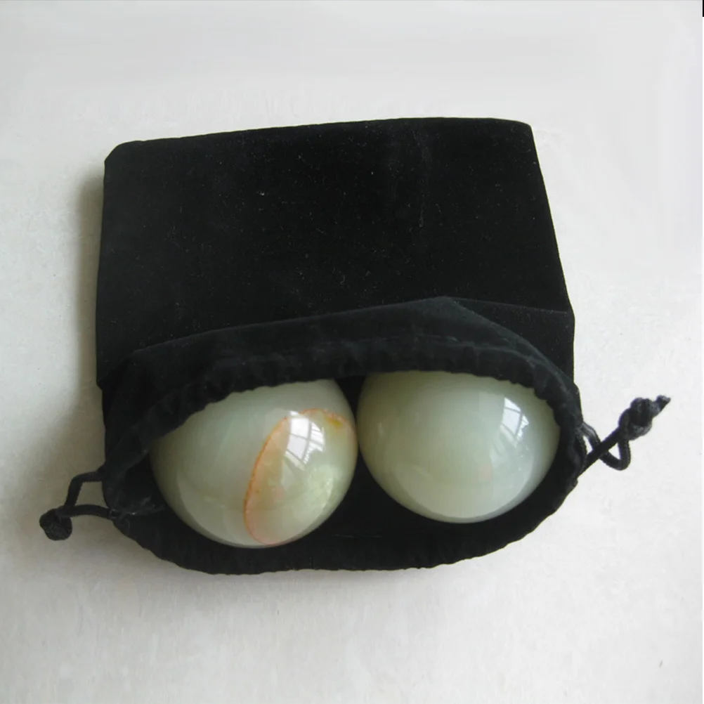 

1Set Natural Afghan Jade White Hand Fitness Balls Stress Relief Wrist Massage Exercise Balls for Elder Daily Use