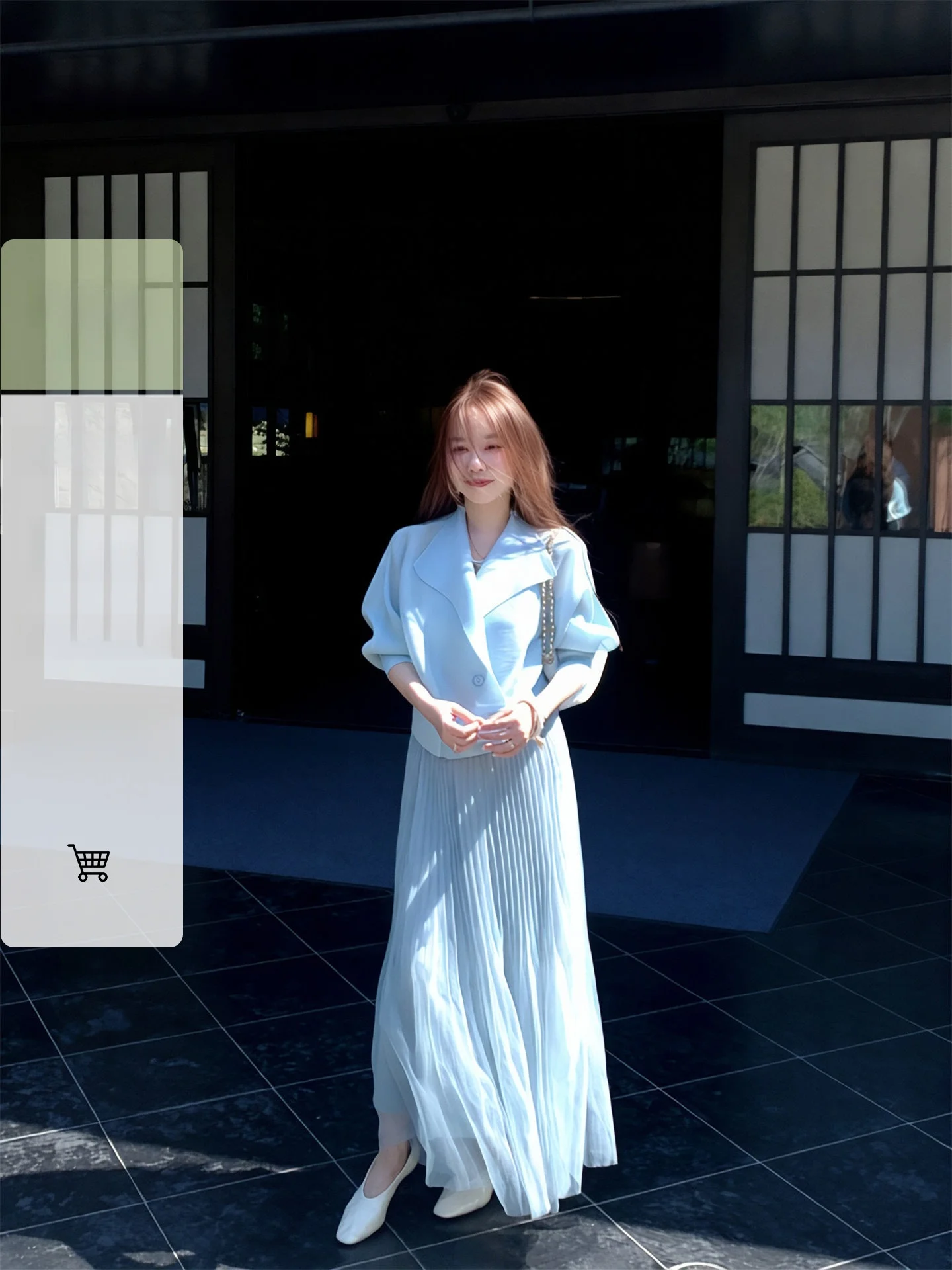 

Mint Wave Green Shirt Thin Unique Beautiful Summer 2026 Elegant Fairylike Women's Casual Loose Polyester Long Sleeve Short Shirt