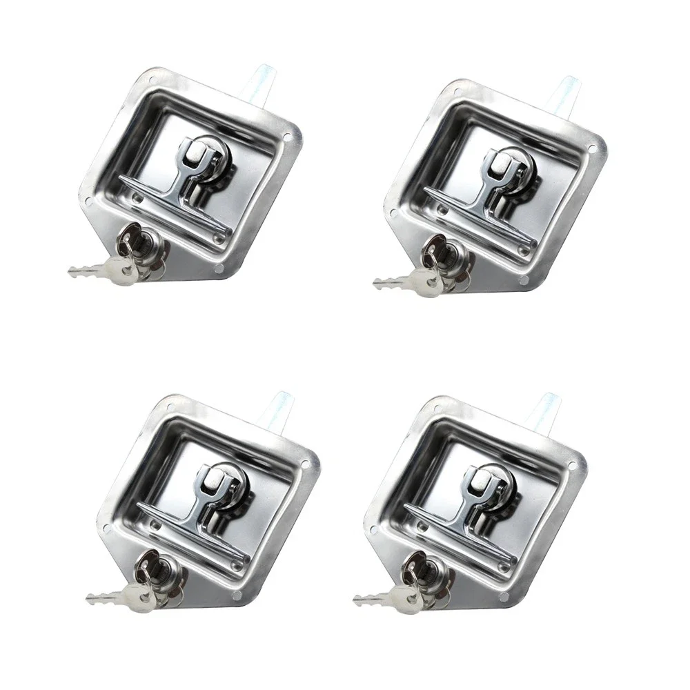

Stainless Steel Door Lock, 4PCS T-Handle Trailer Door Latch, Locking Latch with Sealing Gasket, for RV Camper Van Trailer Door