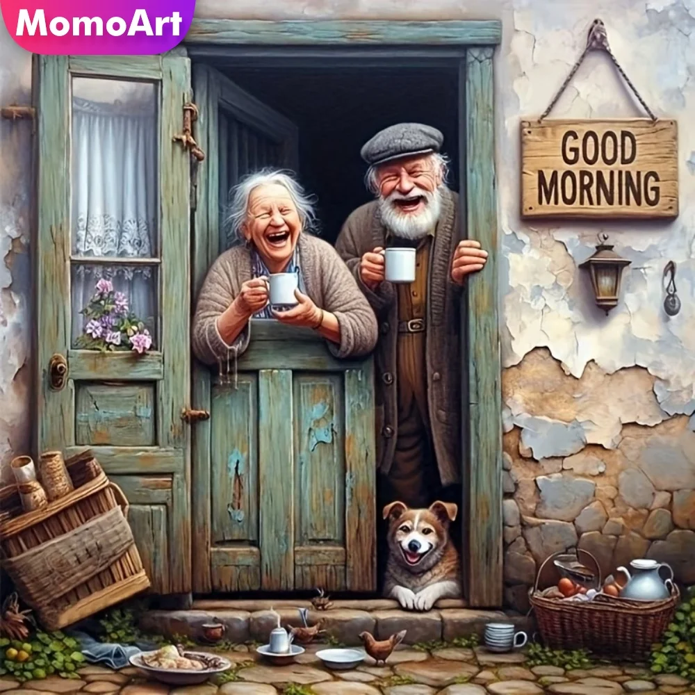 Momoart Diamond Mosaic Old Man Woman Portrait Craft Kit Diamond Painting Grandfather Grandmother DIY New Arrival Child Hobby