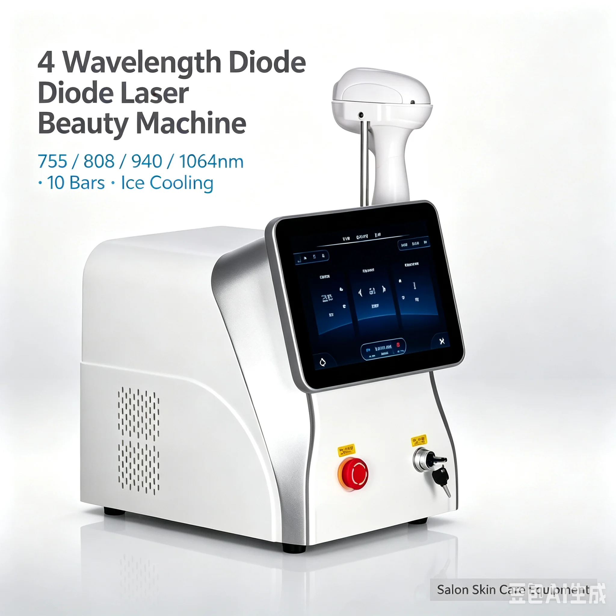 NEW 3 Wavelength 755 808 1064nm 5000W 10 Bar Ice Platinum Diode Lase Long Lasting Hair Smoothing Salon Beauty Equipment