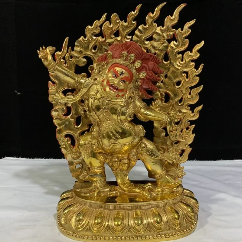 33.33cm Anger Lotus Master Copper Gilt Customized Buddha Statue 10-Inch Home Ornaments Tibetan Secret Buddha Worship Statue