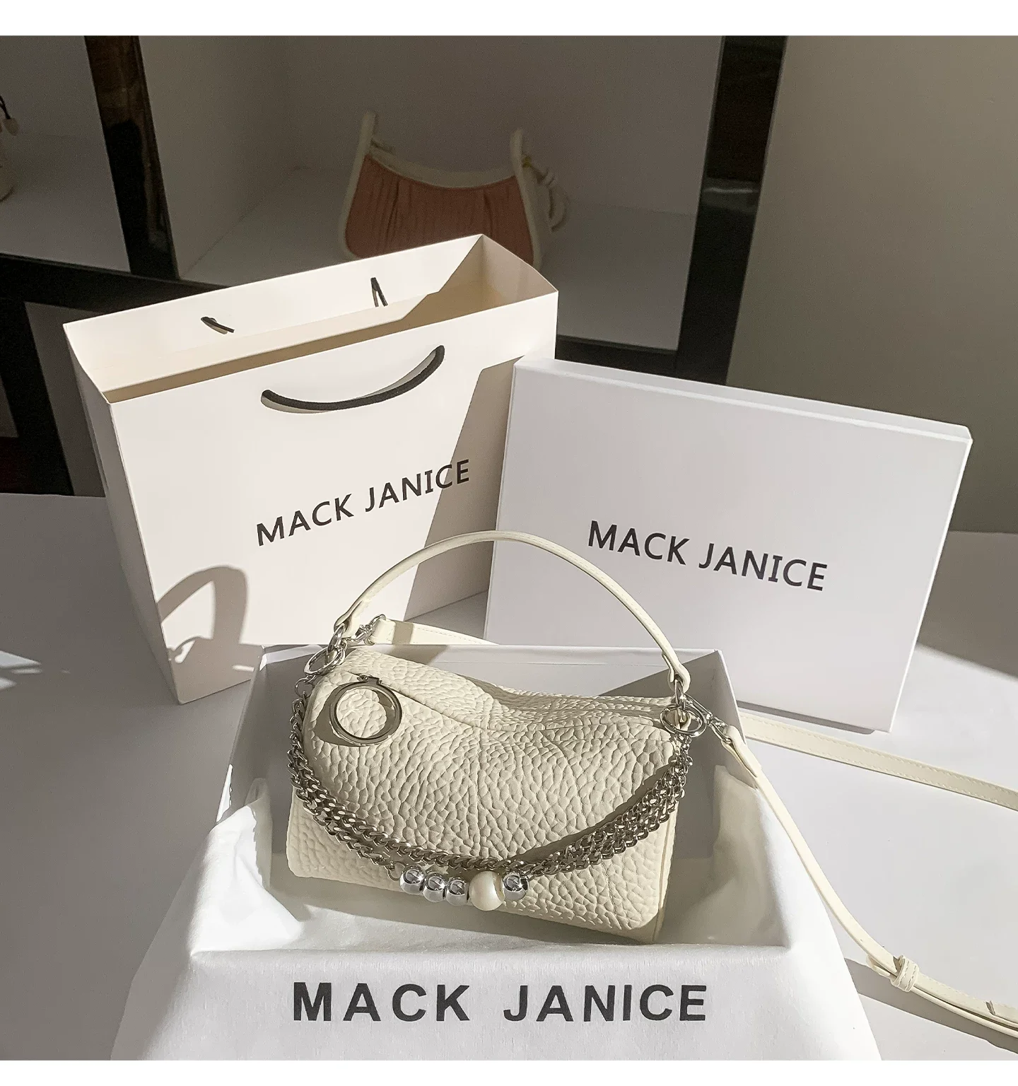 High Quality Textured Hobo Bag Fashion Metal Chain Women Handbag Luxury Clutch Purse Female Shoulder Crossbody Bag Casual Bag