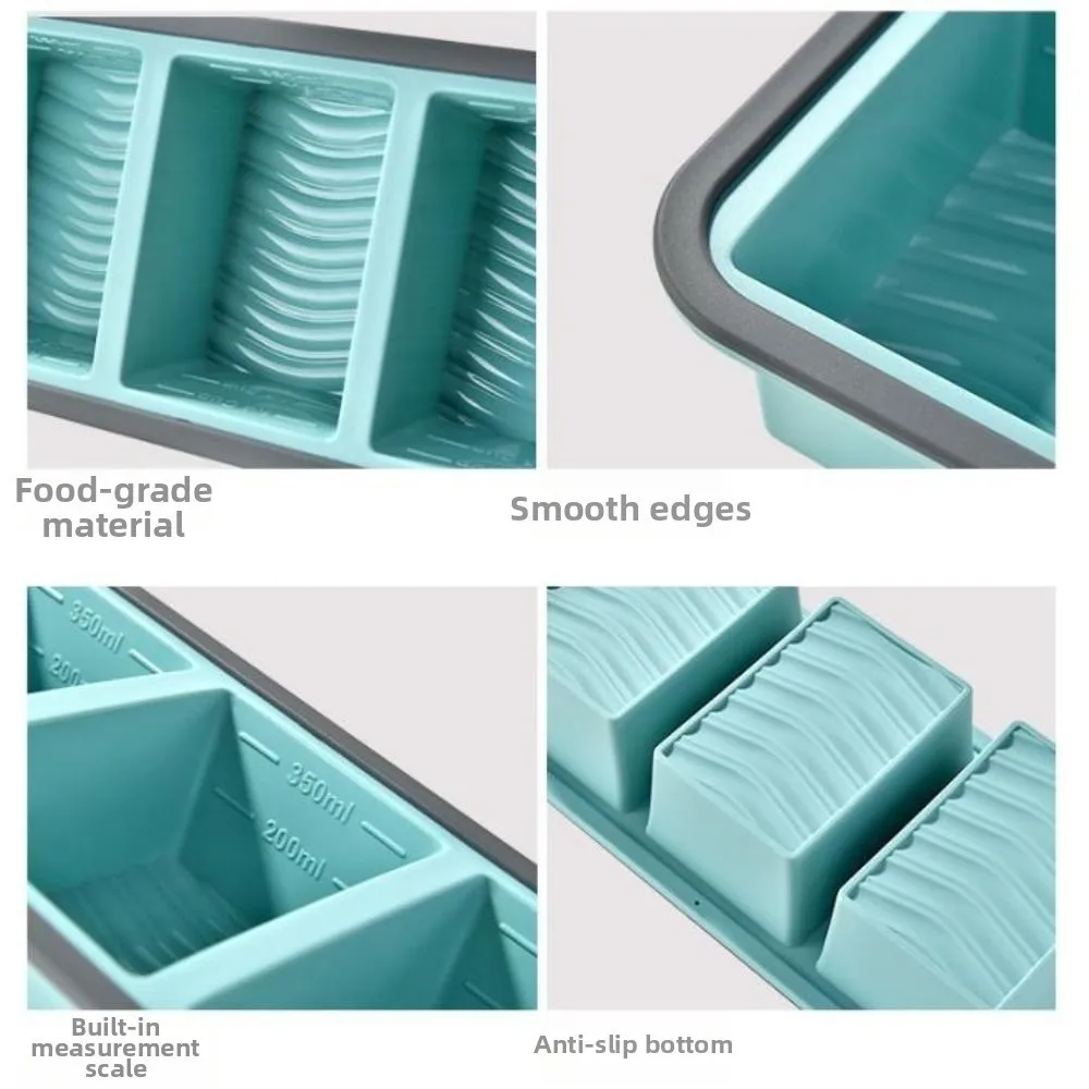 

Large Capacity Silicone Freezer Tray Food Grade Reusable Food Storage Container 2/3 Grid Quick-freezing Baking Mold