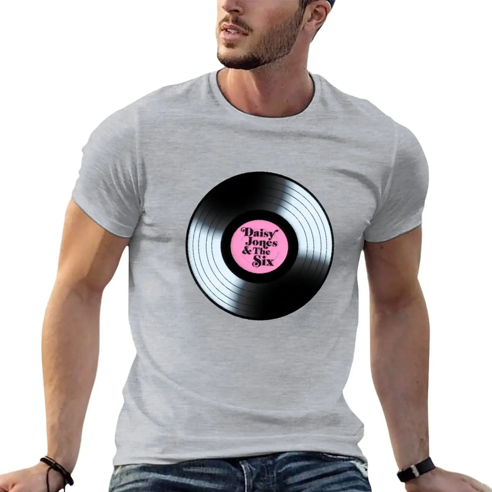 

Daisy Jones and The Six Black Retro Vinyl Disc T-Shirt graphics blanks mens funny t shirts