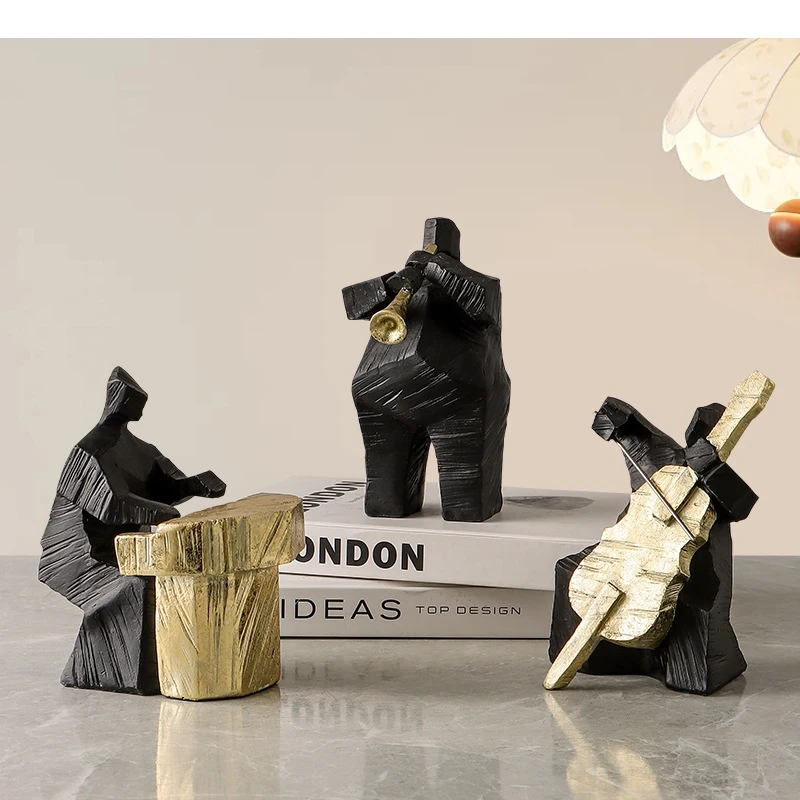 Abstract Musician Sculpture Realistic Character Ornaments Cello Resin Music Handicrafts Decorative Figurines Home Decoration