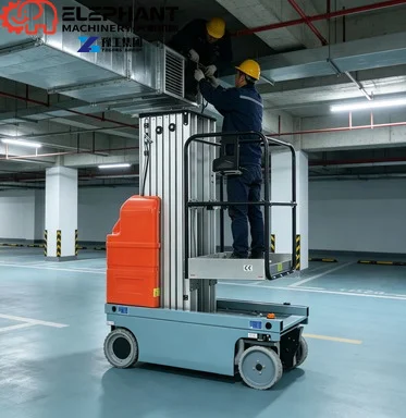 Aluminum Alloy Mast Elevator Heavy Duty Vertical Lift Low Noise Electric Scissor Lift Alternative Compact Space Saving Design