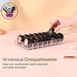 Transparent Acrylic Makeup Powder Storage Box Double Row 16 Grid Eye Shadow Blush Nail Polish Cosmetic Desktop Display Organizer
