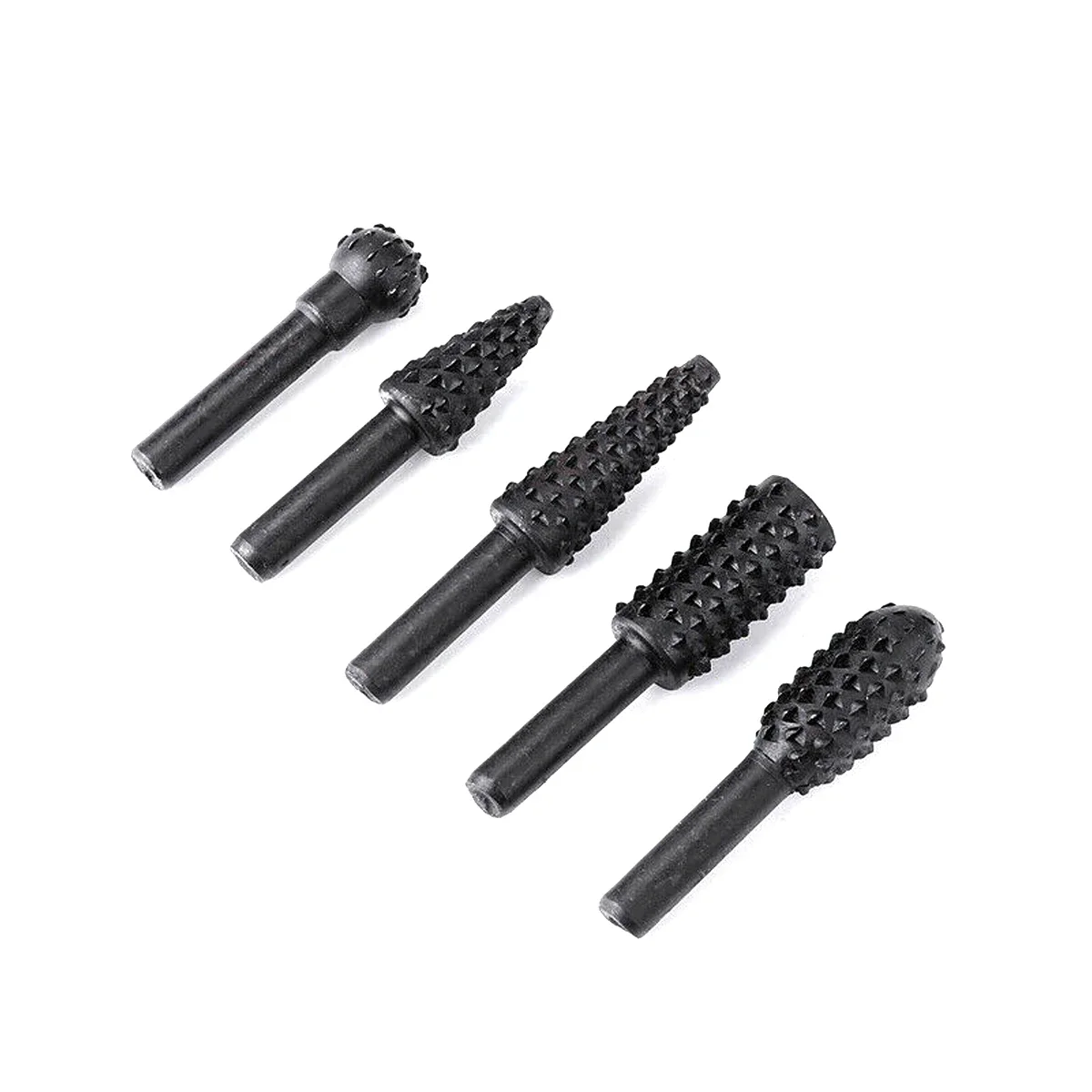 Woodworking Hand Tool 5pcs 1/4" Rotary Rasp File Woodworking Drill Bit Set Shank Rotary Craft Files Rasp Burrs Grinding Power