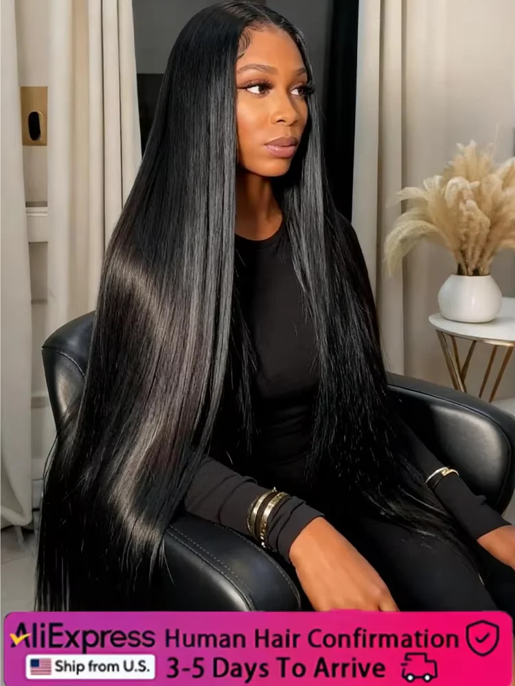 

32 inch 200% Density Peruvian Straight 13x6 HD Lace Front Human Hair Wigs Pre Plucked 13x4 Glueless Lace Frontal Wigs For Women