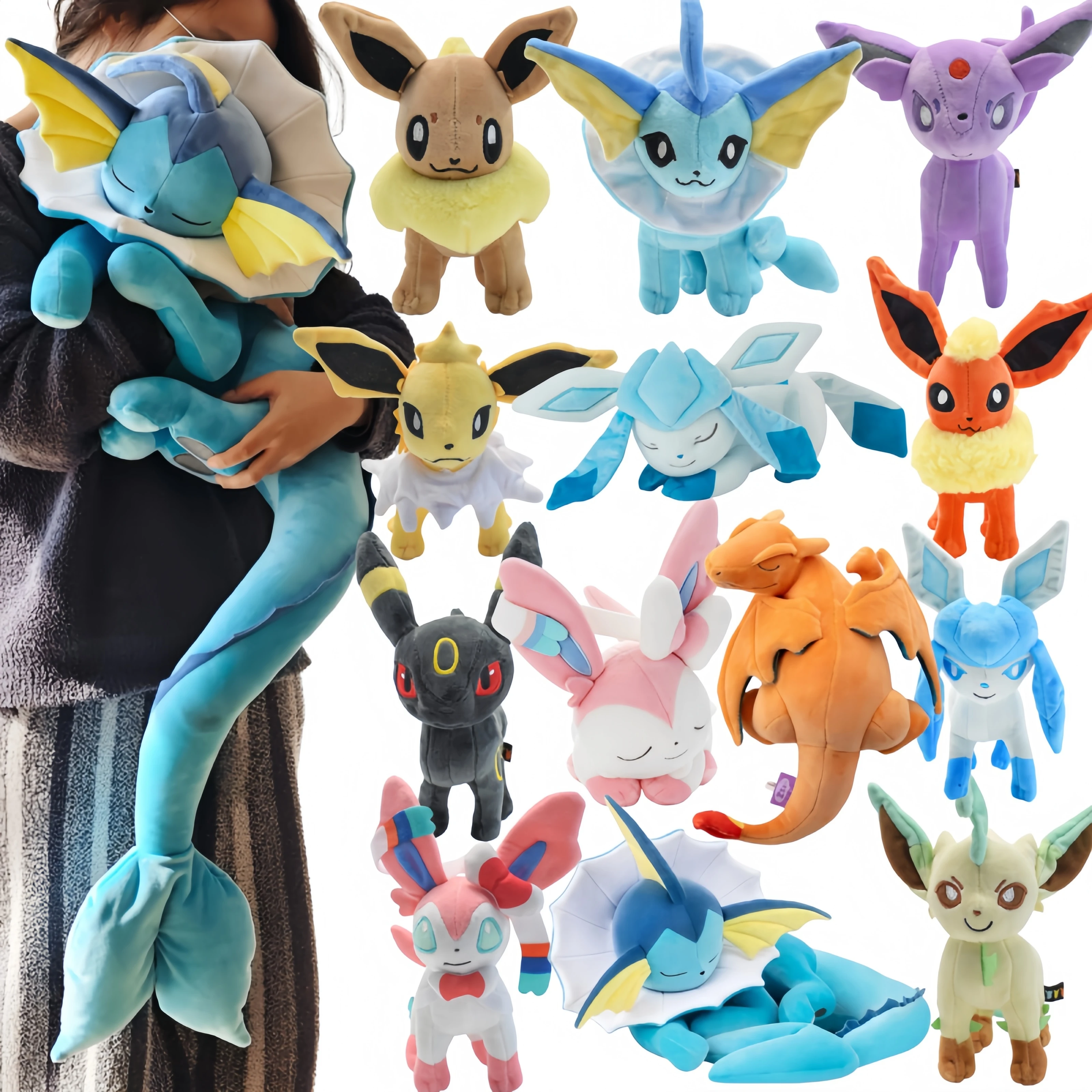 

Плюшевая игрушка Vaporeon 50 см, спящий покемон Eeveelution, плюшевая игрушка Sylveon, Piplup, Leafeon, Glaceon, Charizard, мягкие игрушки