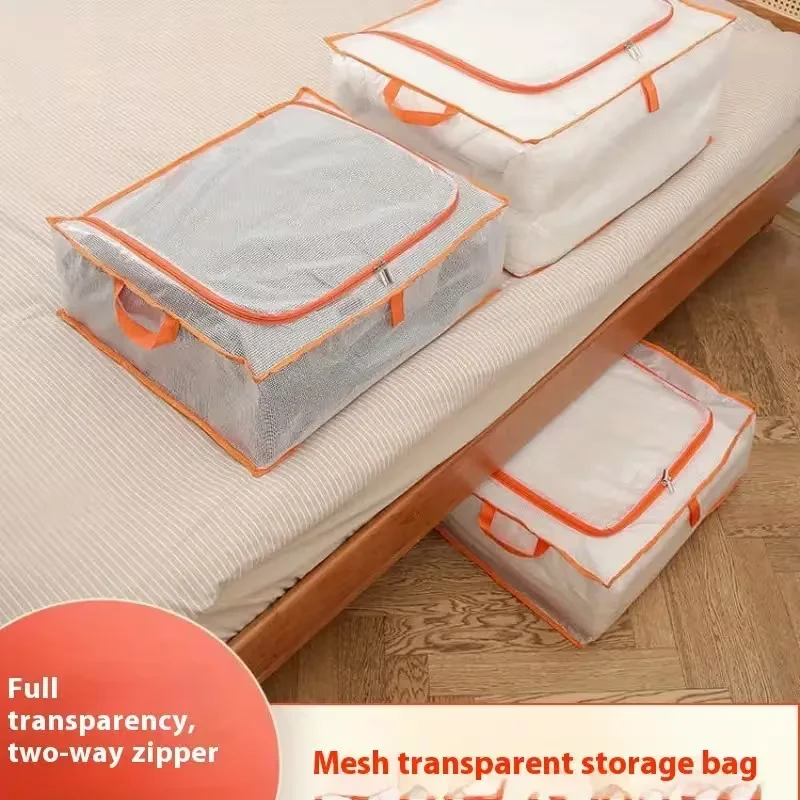 1 Stück Große Faltbare Aufbewahrungstasche aus PVC, Wasserdichte Transparente Aufbewahrungstasche mit Großer Kapazität für Haushaltskleidung und Bettdecken