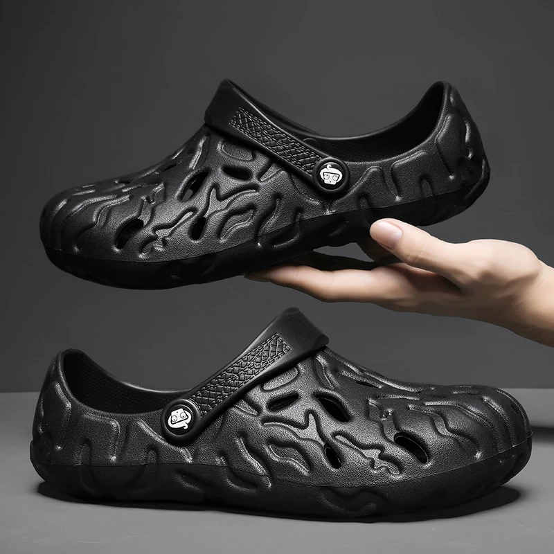 

Новые мужские сабо, тапочки, летняя мужская обувь для дома и сада, удобные сандалии, нескользящие шлепанцы с мягкой подошвой, большой размер 48-49