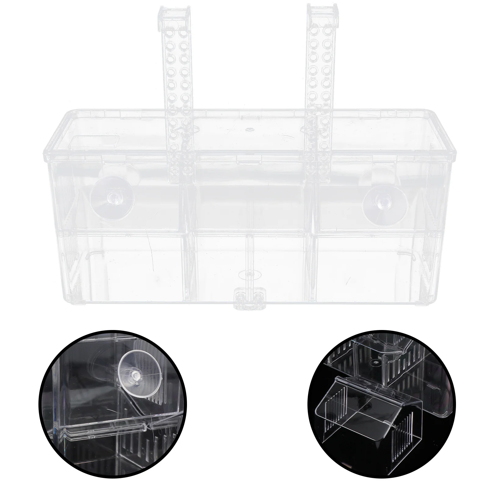 

Fish Breeding Box with Suction Cup for Guppy Spawning Aquarium Isolation Hatchery Incubator Breeding Container for Small Fish