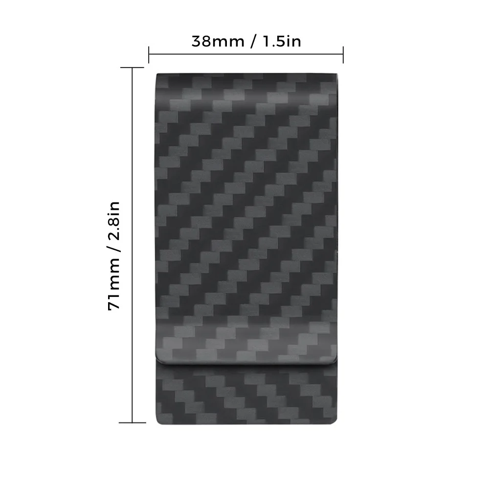 High Quality Real Carbon Fiber Money Clip Slim Front Pocket Wallet Up To 50 Bills Minimalist Wallet For Men Gift