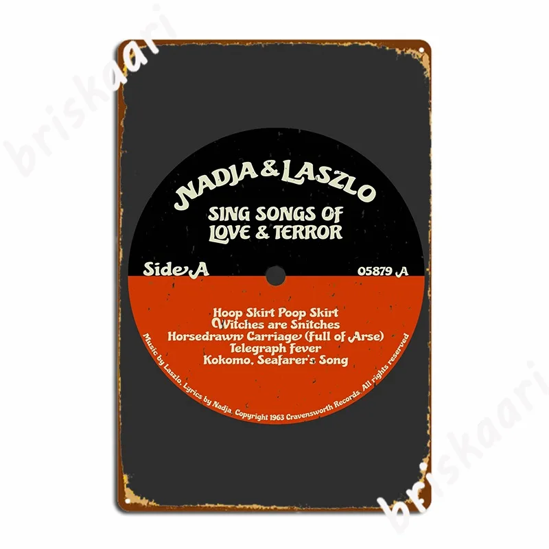 Nadja And Laszlo The Human Music Group Metal Plaque Poster Classic Club Painting Décor Party Tin Sign Poster