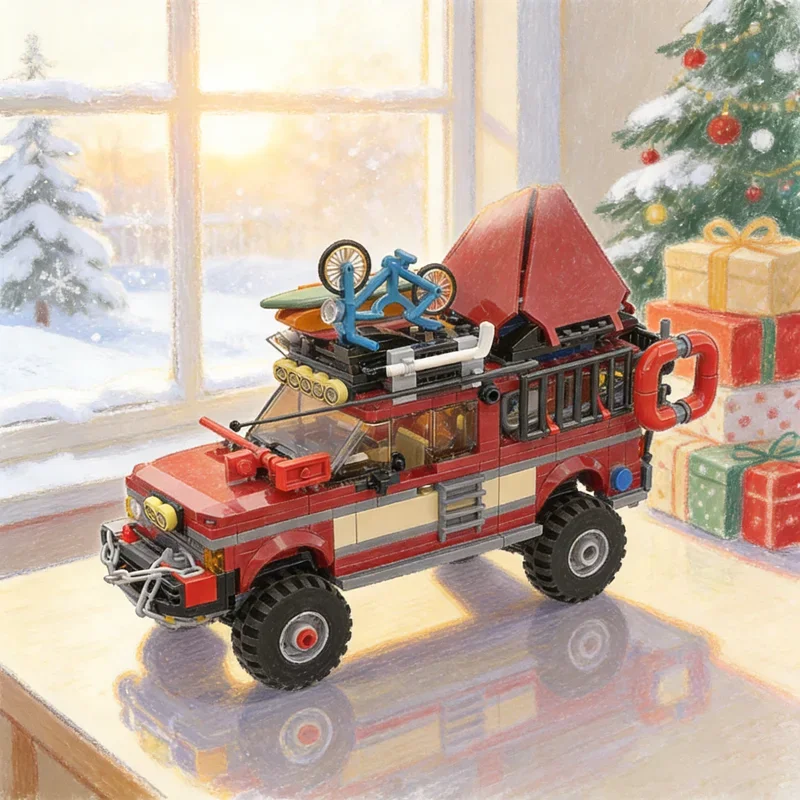 

477 деталей MOC City Champions Custom Forded Ranger V 3: Модель автодома, конструктор, рождественский подарок, игрушка, идея для сборки из кирпичиков