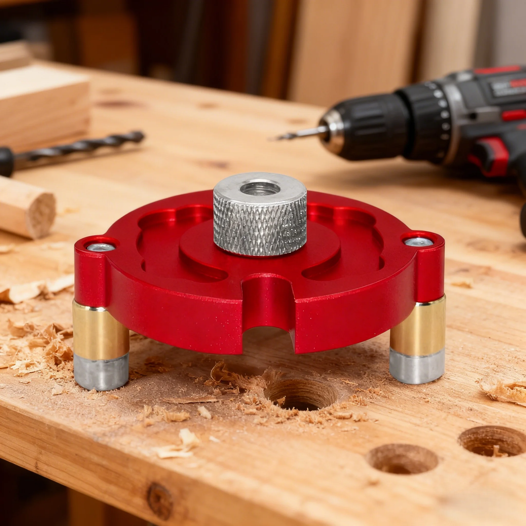Self Centering Doweling Jig, Dowel Drill Guide 3/4/5/6/7/8/9/10mm Drill Guide for Straight Holes Wood Panel Hole Puncher Locator