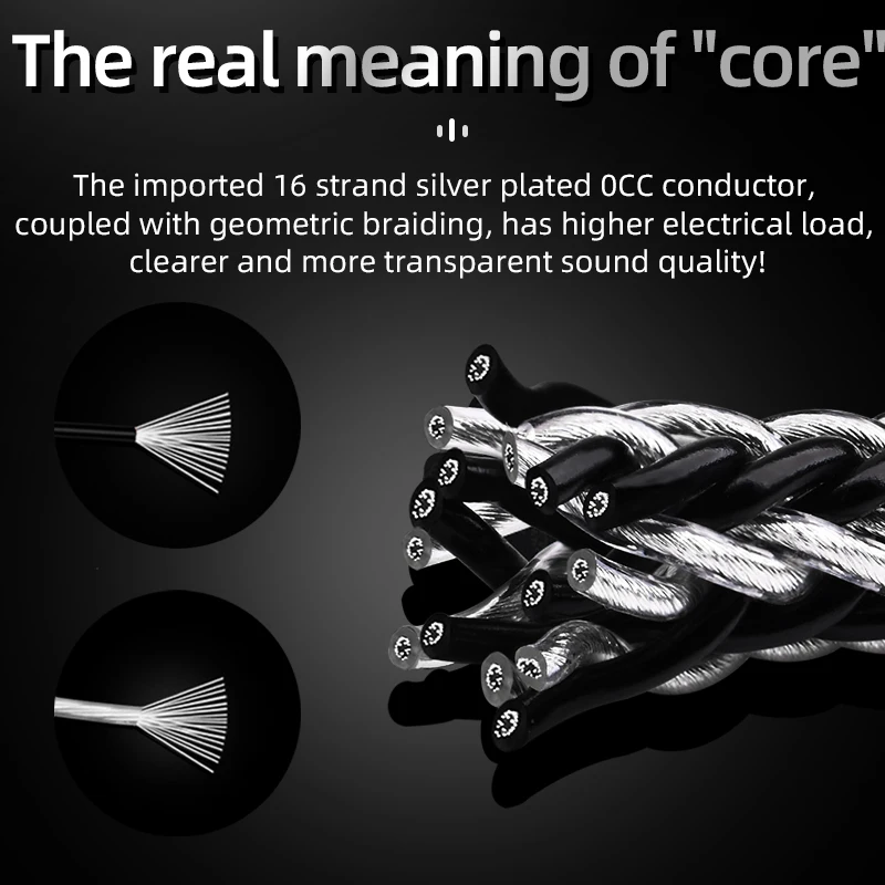 كابل سماعة الرأس ATAUDIO HiFi 16 سهمًا كابل مطلي بالفضة OCC مع قابس مطلي بالذهب لسماعة الرأس HATAUDIO HiFi A-3 إلى Dual 3.5