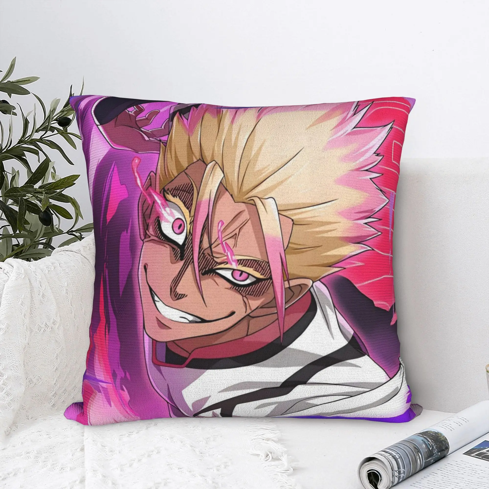 

Blue Lock Ryusei Shidou Square Pillow Covers Polyester Room Football Anime Cushion Cover Cool Decor Pillowcase 45*45