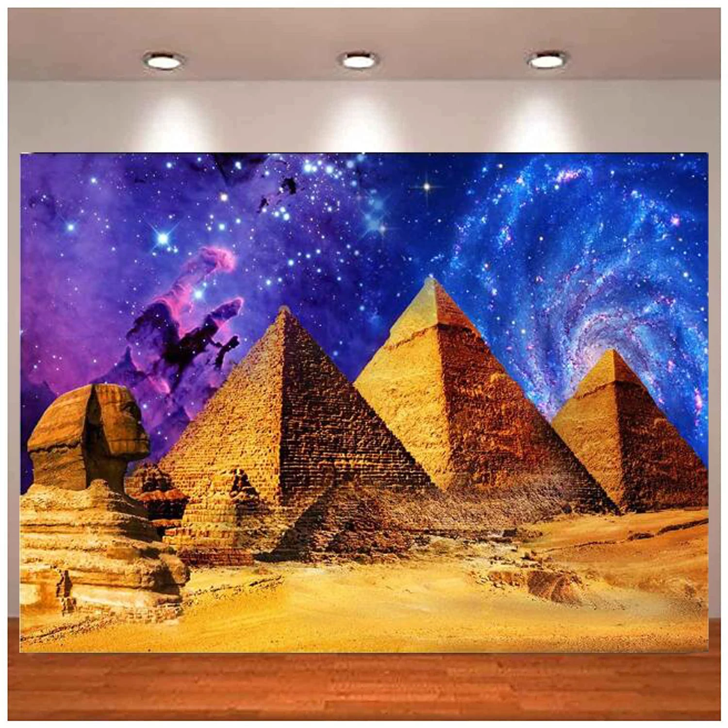 

Egyptian Pyramid Photography Backdrop Starry Sky Sphinx Wall Banner Vintage Art Background For Living Room Bedroom Decoration