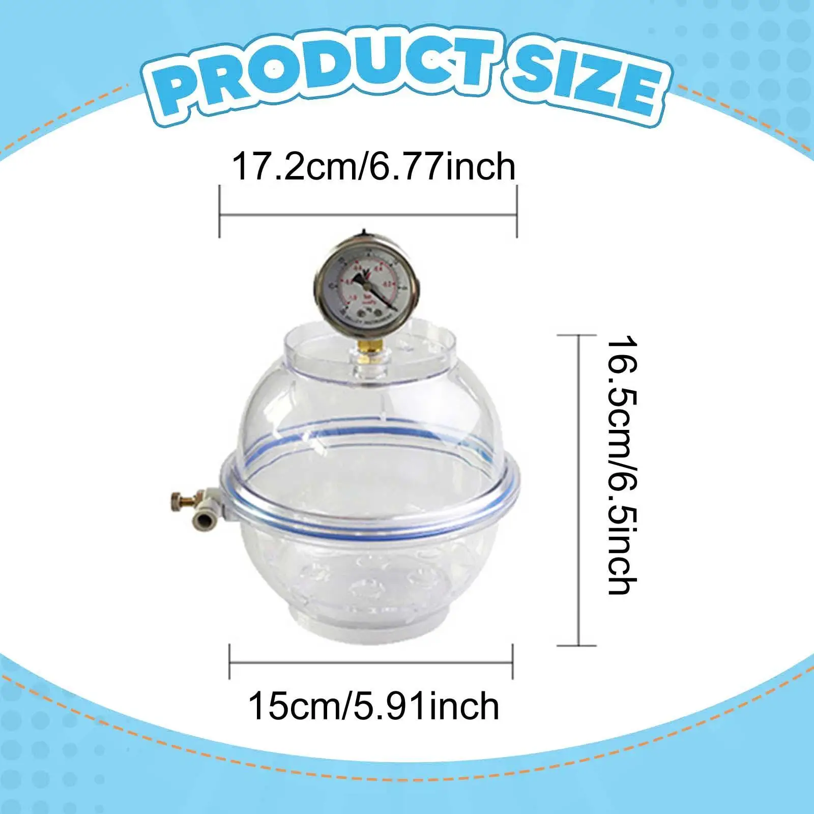 Vacuum Desiccator Vacuum Dryer Clear Visibility Wear Resistant Practical Reliable Durability Transparent Equipment Accessory