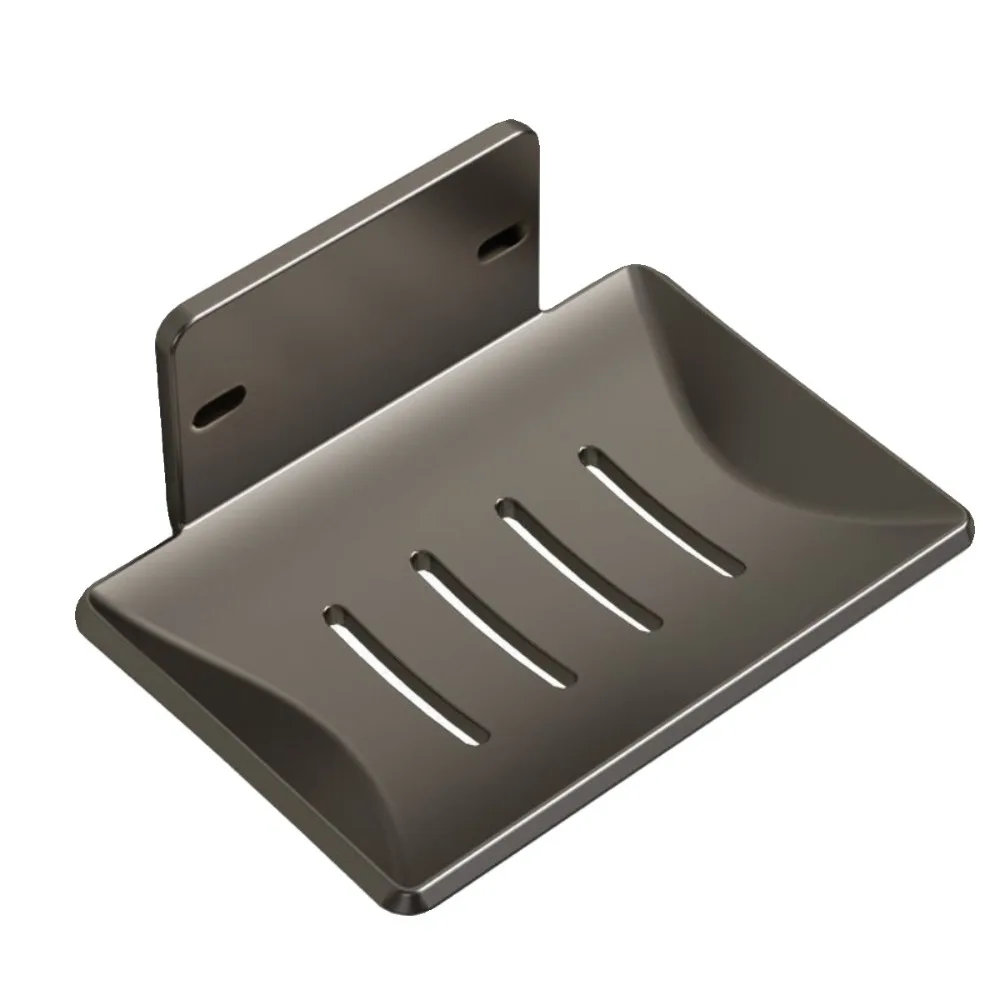 Durable Metal Soap Dish Wall Mounted Drainable Storage Rack Soap Container Tray Bathroom Kitchen Sink Organizer