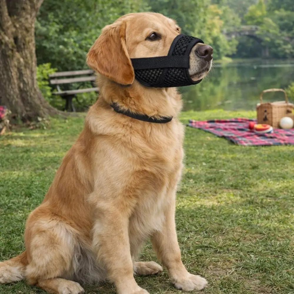 

Anti Bite Dog Mesh Muzzle Breathable Soft Dog Mouth Guard Adjustable Prevent Barking Dog Mouth Cover Pet Supplies