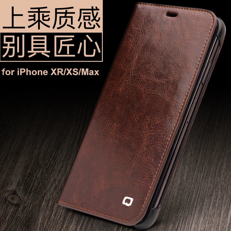 

Genuine Leather Luxury Ultra Slim Phone Case for iPhone XS XR Max Handmade Wallet Card Slot Bag Flip Cover for iPhone XR XS Max