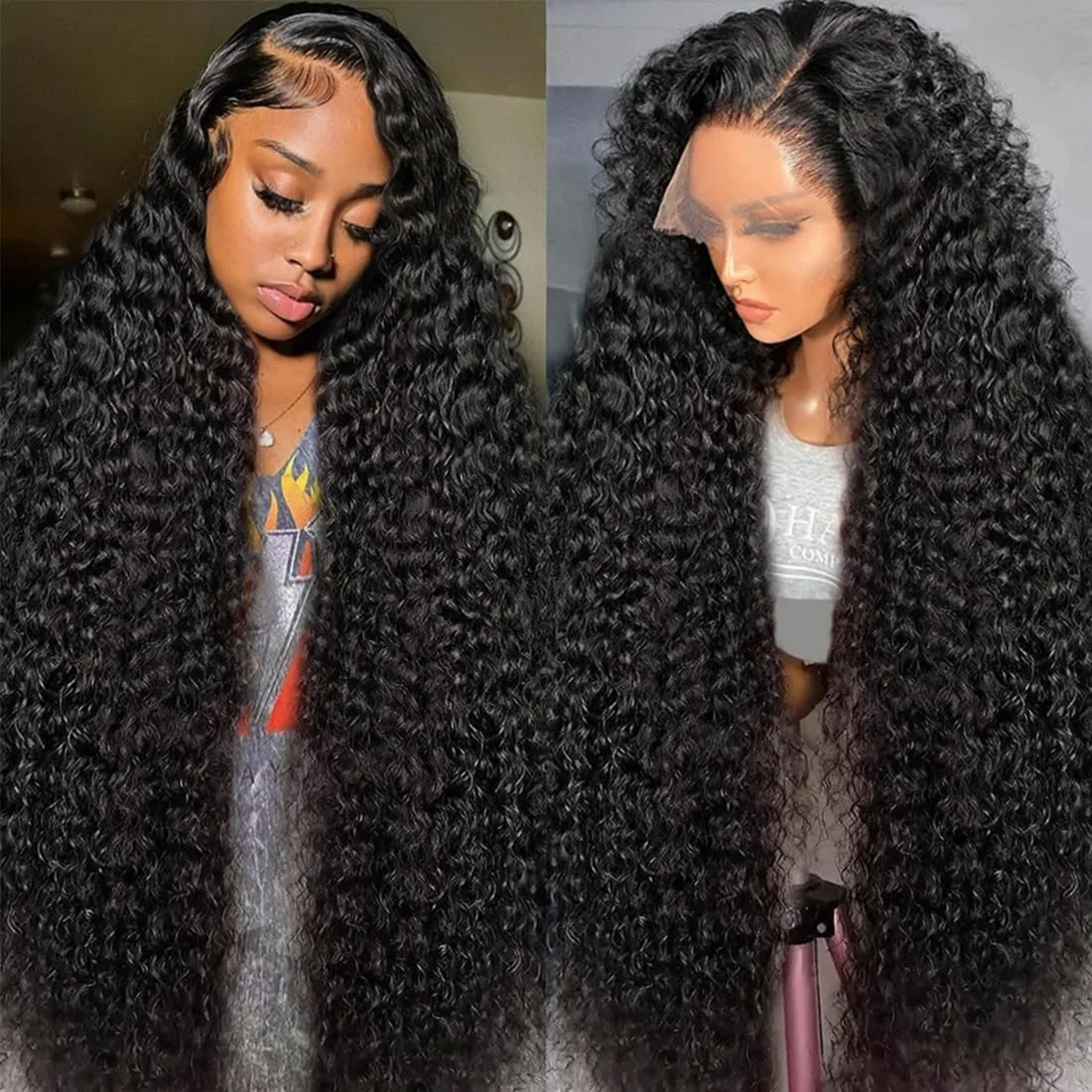 

200% Density 13x4 Deep Wave Lace Front Wigs Human Hair 30 40 Inch 13x6 Curly Wave Lace Frontal Human Hair Wig For Black Women