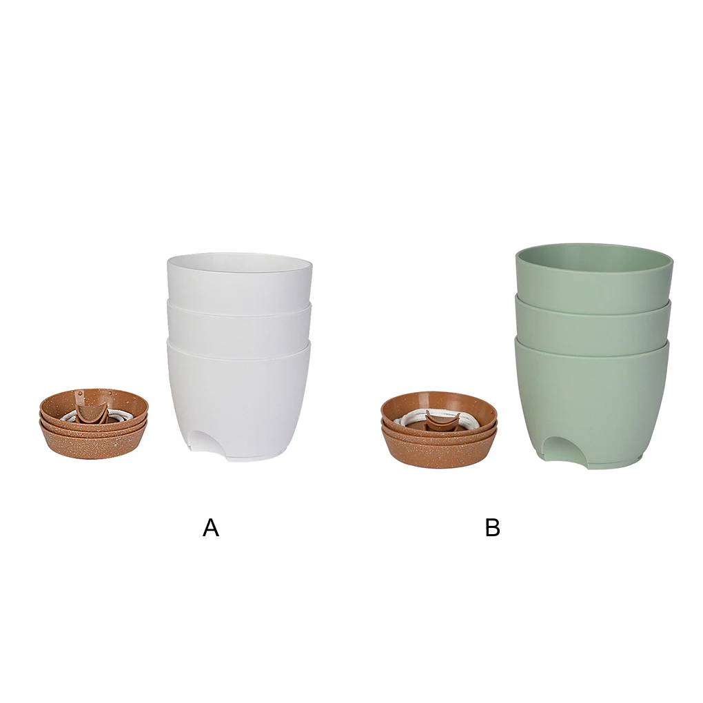 

3pack lot Eco-friendly And Stylish Self Watering Flower Pots For Small Spaces Herbs innovative Watering Pots Multi