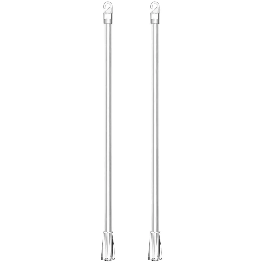 2pcs 12/17inch Vertical Blind Wands Drapery Rods Window Blind Sticks Curtains Blind Opener With Hook Replacement Parts