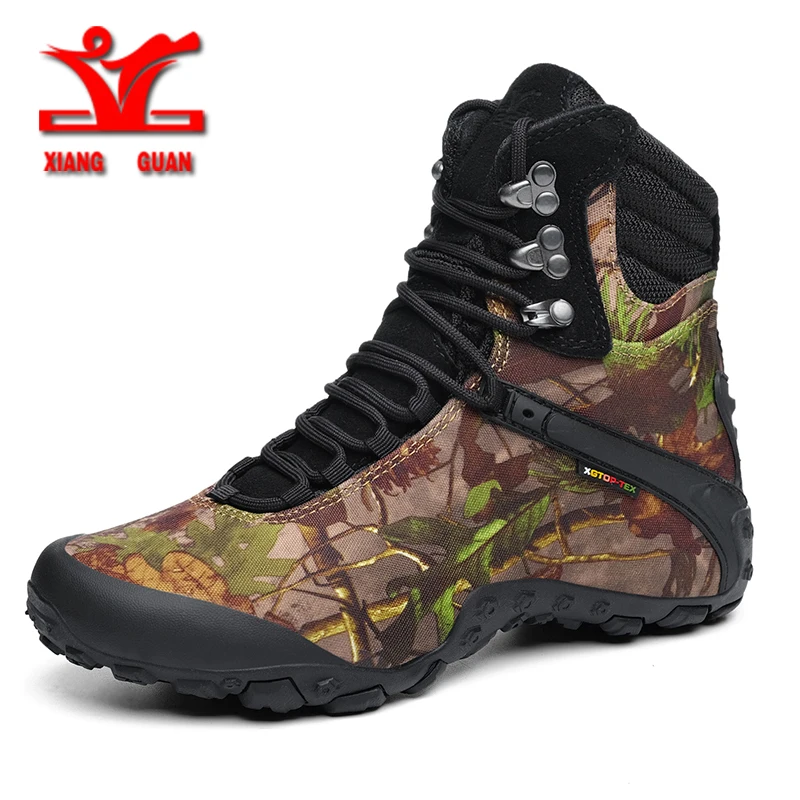 XIANGGUAN Men Hiking Shoes Camping Tactical Boots Men Snow Boots Women Camouflage Climbing Waterproof Boots Motorcycle Boots Men